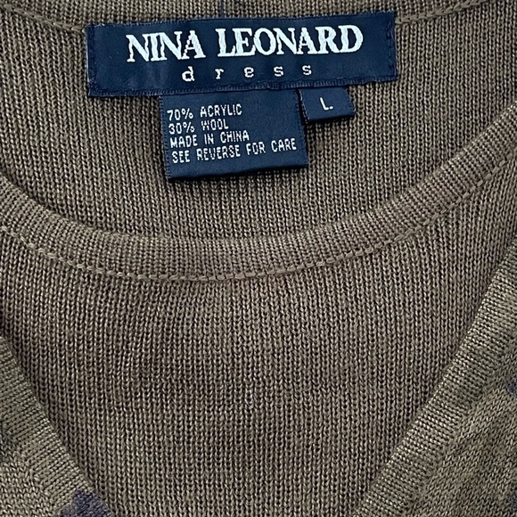 Nina Leonard vintage 80’s built in blazer wool blend knit dress L - Picture 10 of 11
